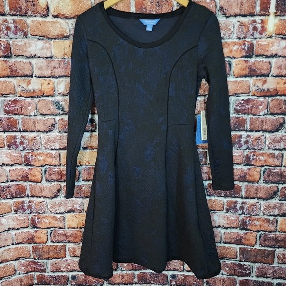 NWT Simply Vera Wank Navy Blue/Black Dress - Picture 3 of 7